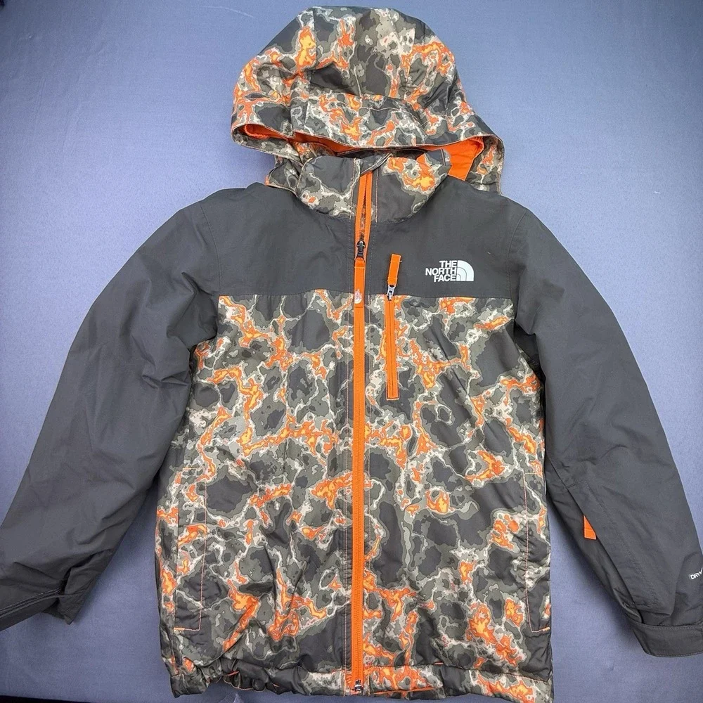 North Face Youth Snowquest Plus Insulated Jacket Camo Sz 10/12 DryVent‎ Outdoors